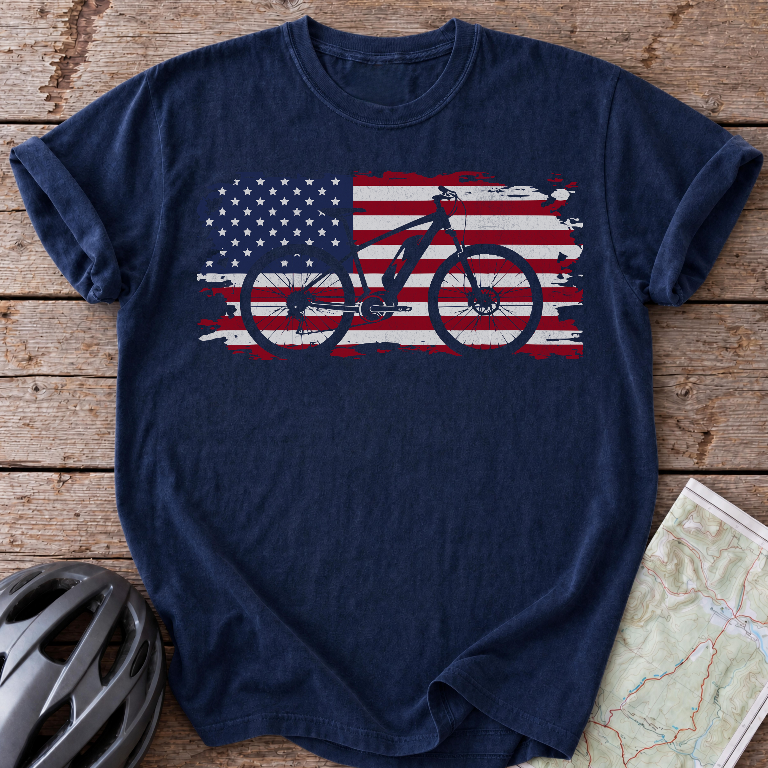 USA E-Bike Flag T-shirt