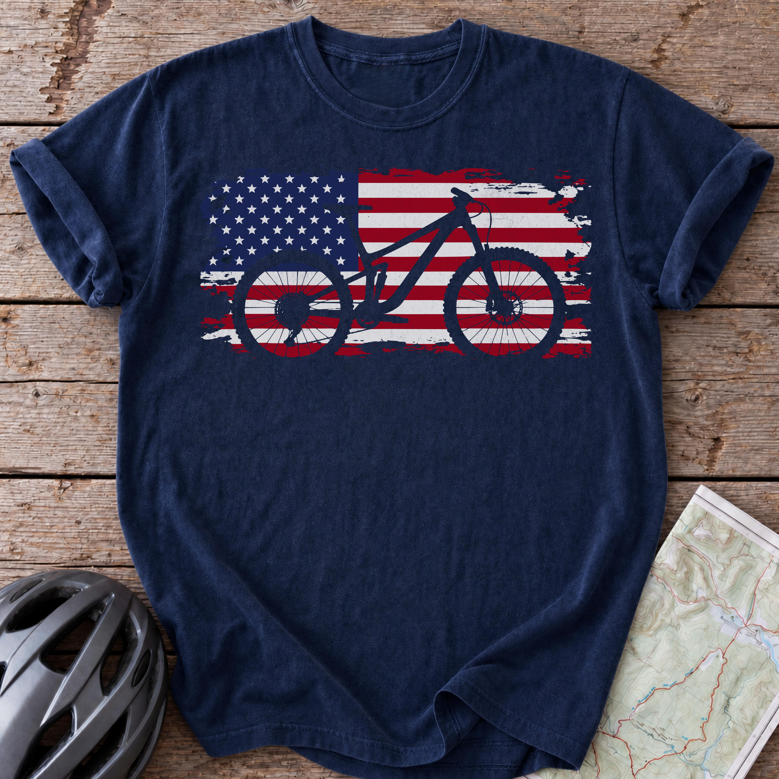 USA Bicycle Flag T-Shirt