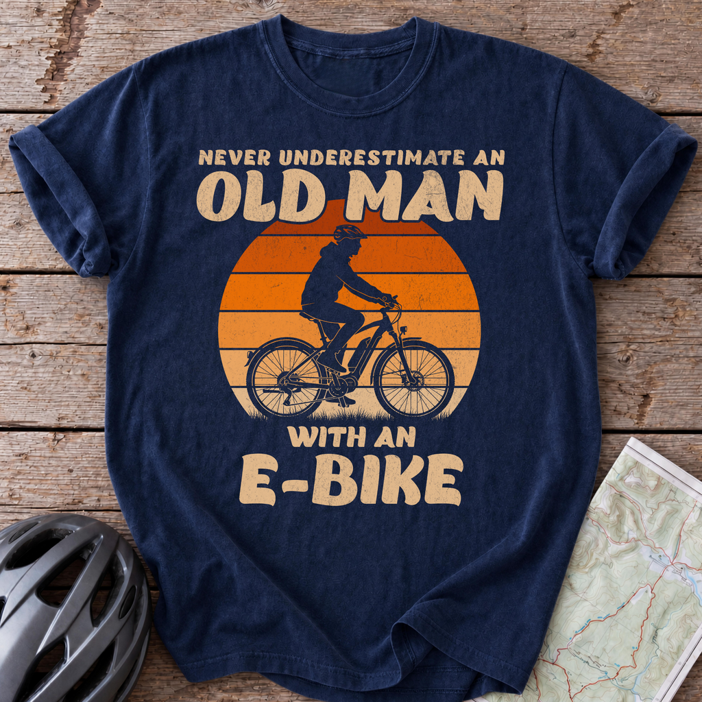 Old Man With An E-Bike T-shirt