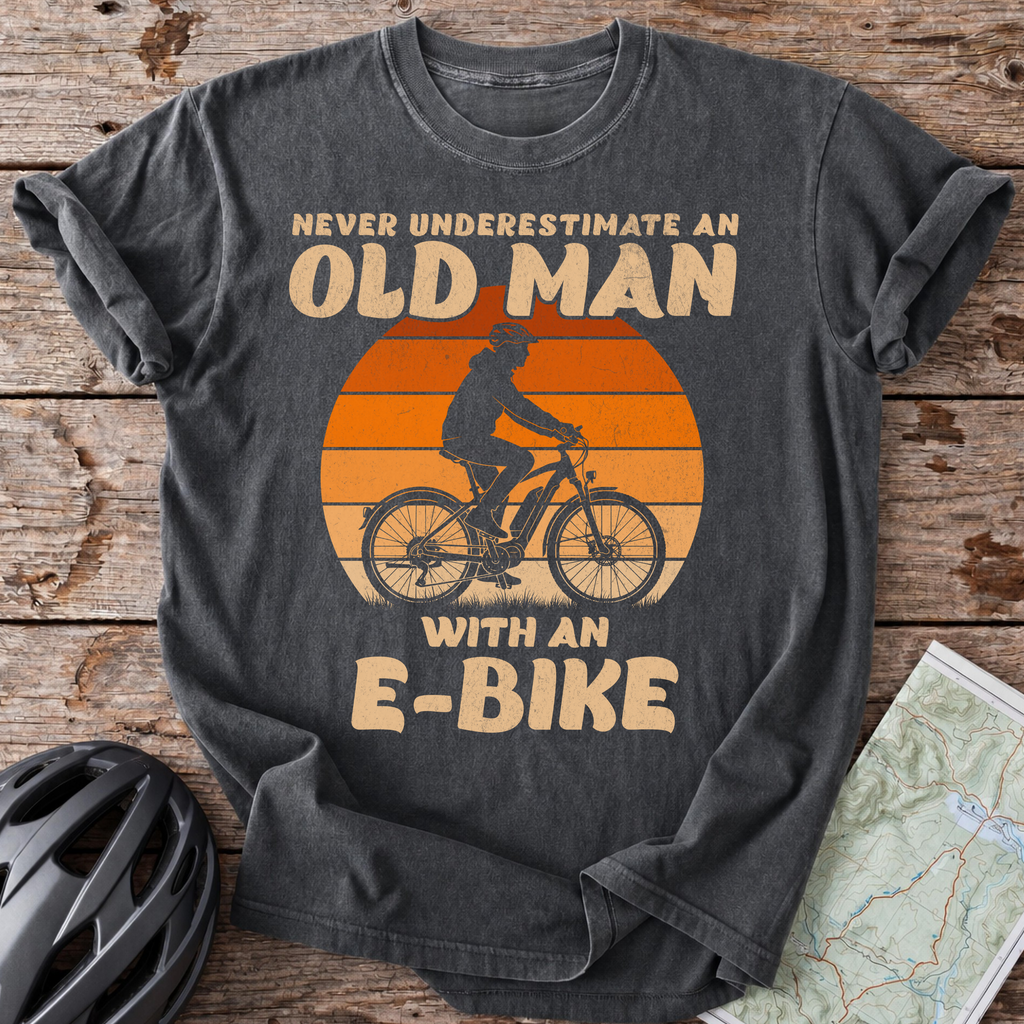 Old Man With An E-Bike T-shirt