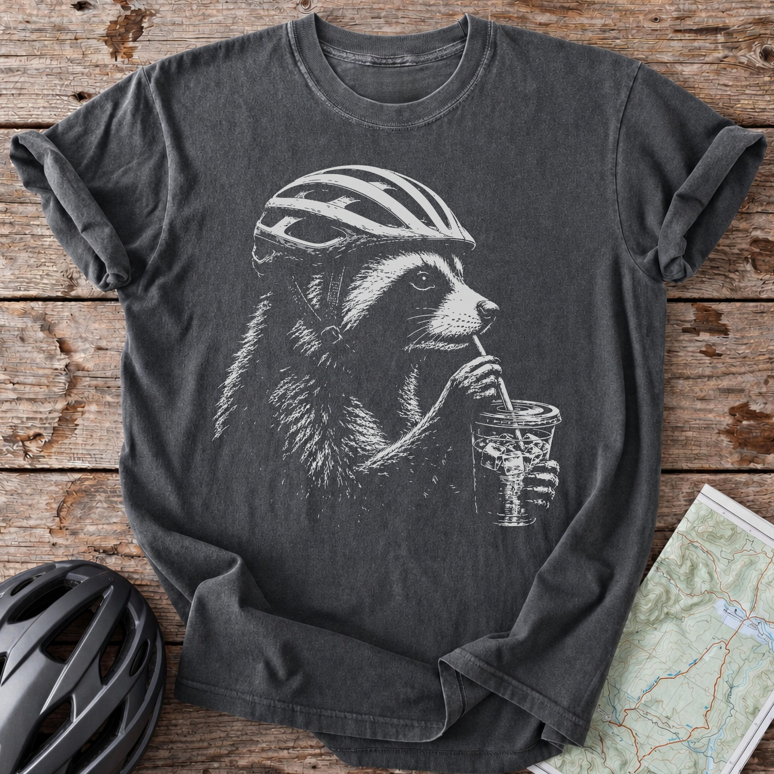 Racoon Needs Iced Coffee T-shirt