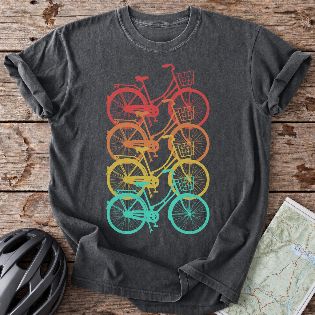 Classic Bikes In Retro Colors T-shirt