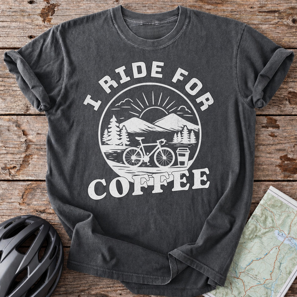 I Ride For Coffee Cycling T-shirt