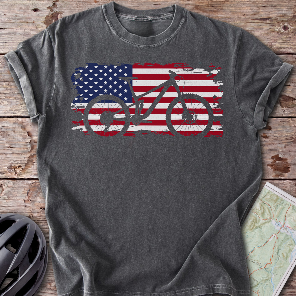 USA Mountain Bike Flag T-Shirt